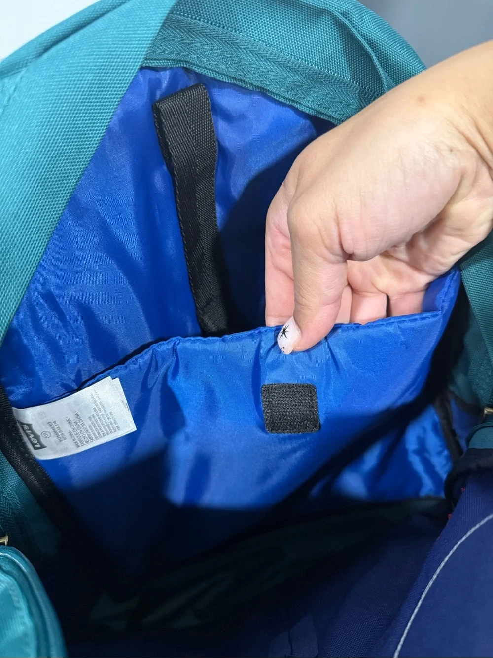 Levi's Teal Navy Royal Blue and Red Canvas Backpack